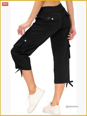 Lightweight Quick Dry Cargo Capris Hiking Pants with Pockets